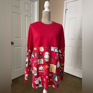 New spirit jersey long sleeve heavyweight Oversized Christmas graphic tshirt S